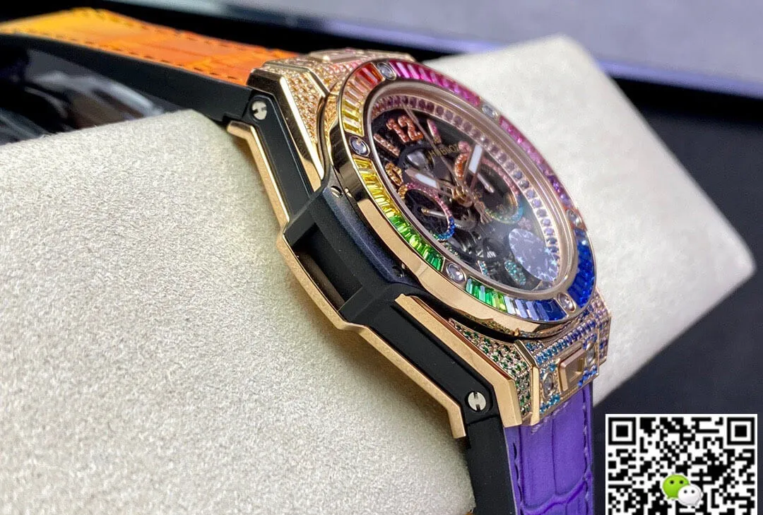 Hublot BIG BANG Unico 411.OX.9910.LR.0999 ZF Factory 1:1 Best Edition Replica Watch Rainbow Diamond Case